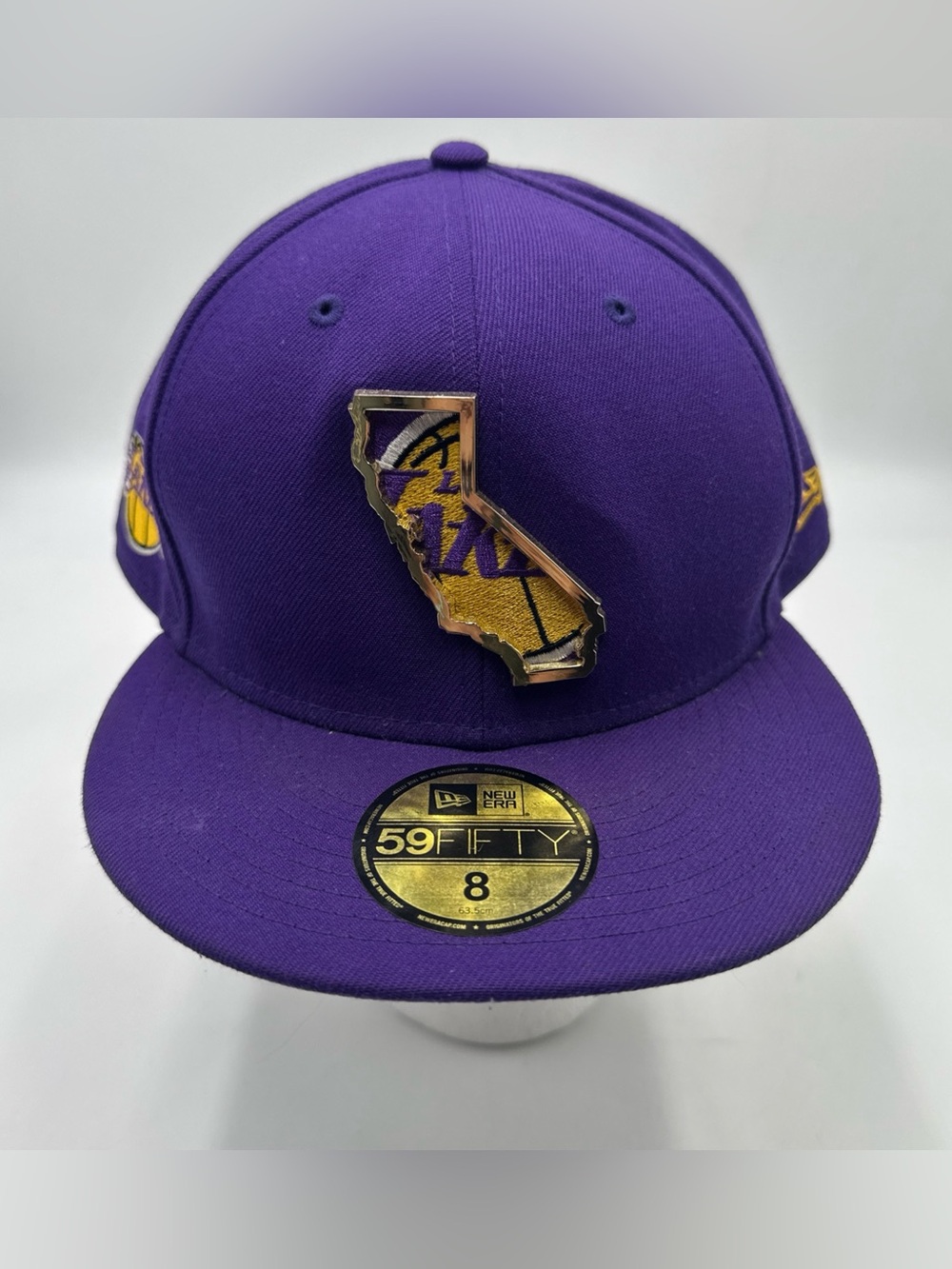 Los Angeles Lakers New Era City Cluster 59FIFTY Purple Fitted Hat Size 8 NBA